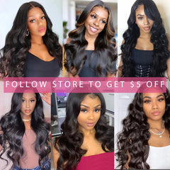 Beaufox Body Wave Bundles Brazilian Hair Weave Bundles 1/3/4 PCS Human Hair Bundles Natural /Jet Black 8-30"Remy Hair Extensions